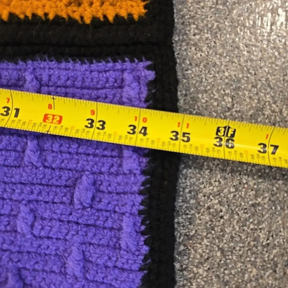 Vtg 1970's Crochet Granny‎ square Roseanne Boho 73
